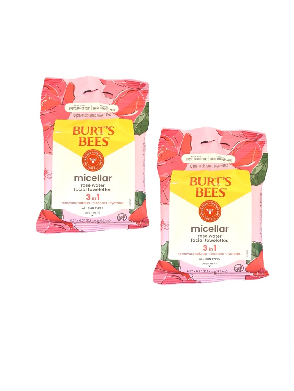 $10 Sale (Firm) 2 Burt’s Bee Micellar Rose Water Facial Towelettes Packs